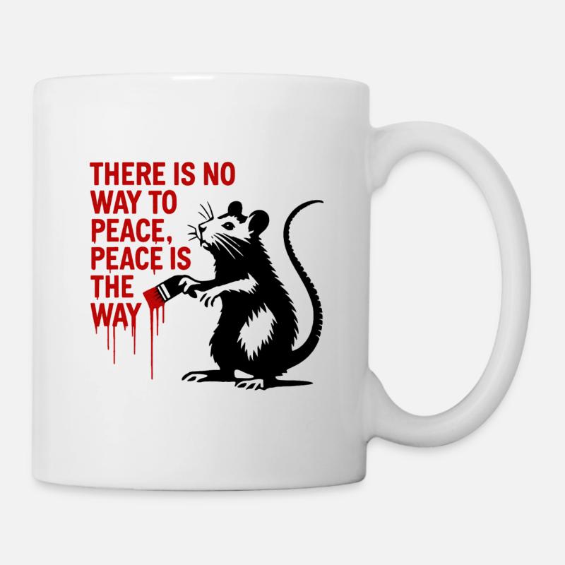 Peace ist der Weg – Blutfarbige Typo - Tasse - Weiß