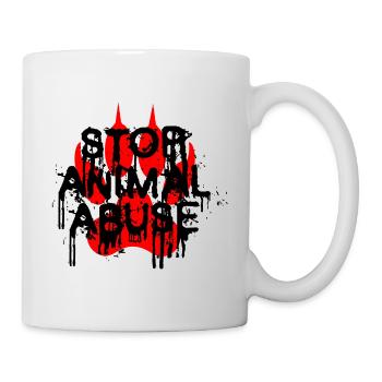 Stop Animal abuse - Mug - white - Right
