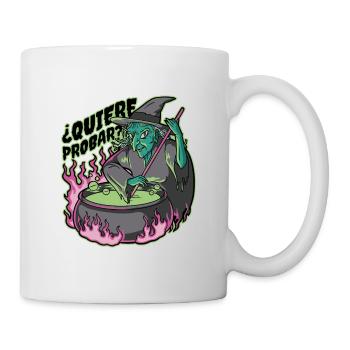 Neon witch in cauldron - Mug - white - Right