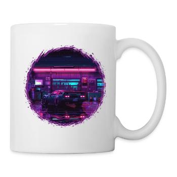 Neon Garage – Édition RétroRift Nuit - Mug blanc - blanc - Droite
