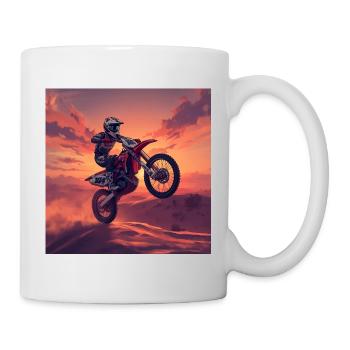 Sonnenuntergang Motocross Sprung - Tasse - Weiß - Rechts