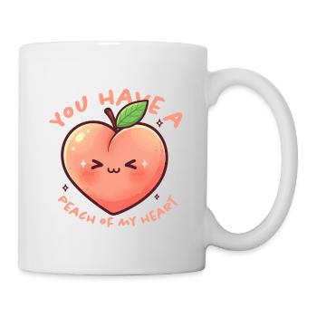 Kawaii Pêche Coeur Salutation Amour - Mug blanc - blanc - Droite
