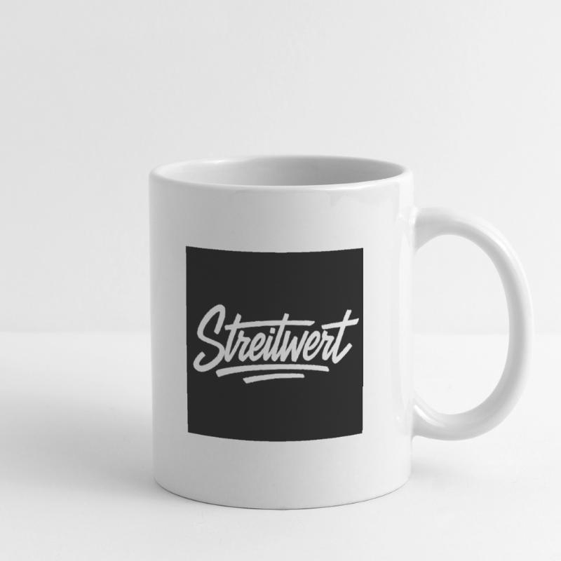 Logo Contested Script Noir Mug blanc