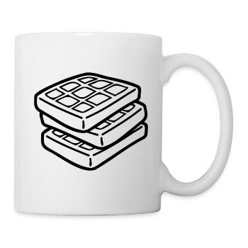 Waffle Sketch – Cute Minimalist Food Motif - Mug - white - Right