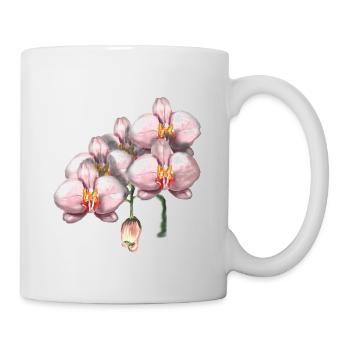 Pink Orchid Blossoms Illustration - Mug - white - Right