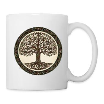 Arbre de Vie Yggdrasil dans le Cercle Nodal Celtique - Mug blanc - blanc - Droite