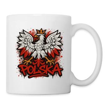 Polen Polska Adler Flagge Fahne Graffiti Geschenk - Tasse - Weiß - Rechts