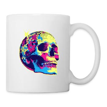 Neon Disco Totenschädel - Tasse - Weiß - Rechts