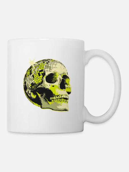 Neon Skull Disco Ball - Mug - white