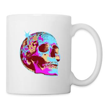 Disco Totenkopf Mosaik - Tasse - Weiß - Rechts