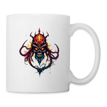 Tentacle Skull Horror Art Print - Mug - white - Right