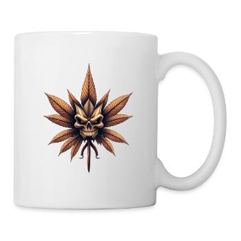 Schädelblatt Gothic Cannabis - Tasse - Weiß - Rechts