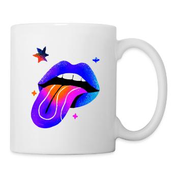 Neon Rainbow Lip Art - Mug - white - Right
