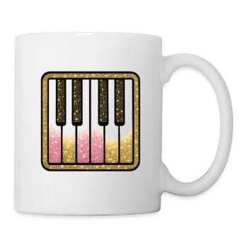 Glitzer Klavier Pastell Glam - Tasse - Weiß - Rechts