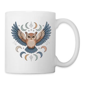 Boho Eule - Tasse - Weiß - Rechts