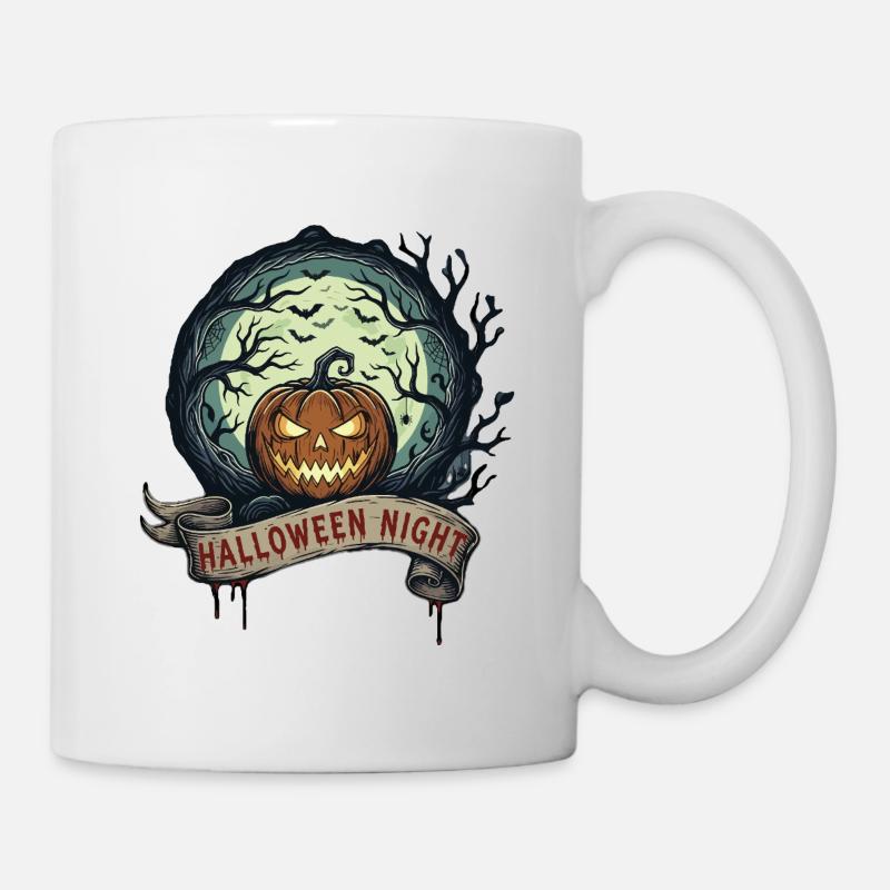 Halloween Pumpkin in the Moonlight - Mug - white