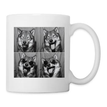 Drôle de loup Vintage Boîte Photo Rétro - Mug blanc - blanc - Droite