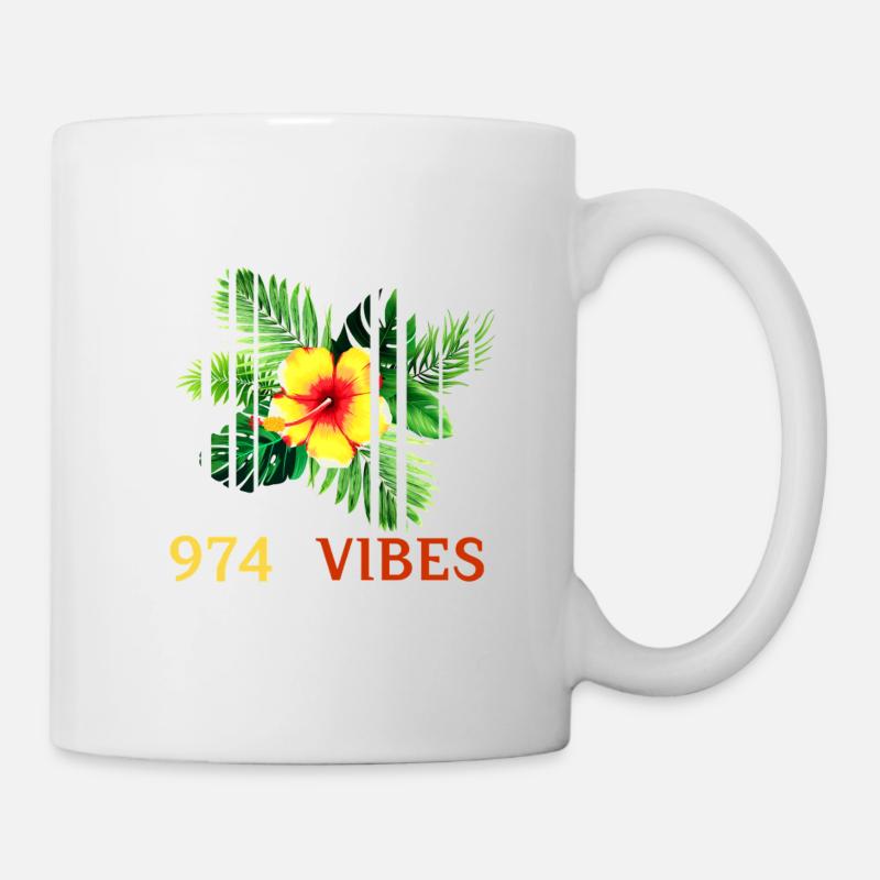 Tropical Hibiscus 974 Vibes - Mug blanc - blanc