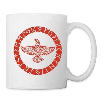 Runen des Roten Raben und des Wikingers - Tasse - Weiß - Rechts