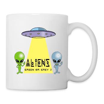 Green or grey alien? - Mug - white - Right