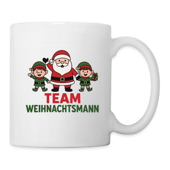 Team Weihnachtsmann Trio lustiges Cartoon Motiv - Tasse - Weiß - Rechts