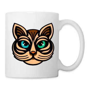 Mystic Dual-Eyed Cat Illustration - Mug - white - Right