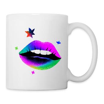 Rainbow Lips Pop Art Neon - Mug - white - Right
