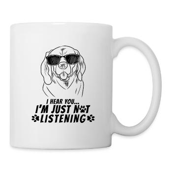 Lustige Beagle Skizze Kunst Hund Papa Aquarell Design - Tasse - Weiß - Rechts