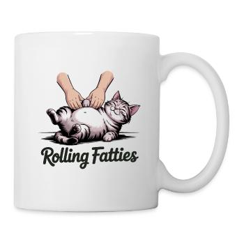 Rolling Fatties - T-shirt chat drôle - Mug blanc - blanc - Droite