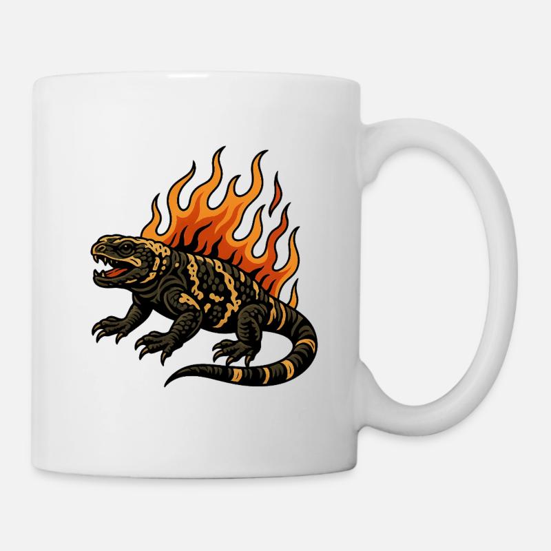 Flammes Gila Crustacé Lézard - Mug blanc - blanc