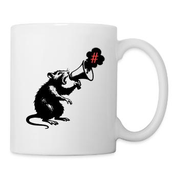 Ratte macht Stunk | Street-Art-Stencil-Stil - Tasse - Weiß - Rechts
