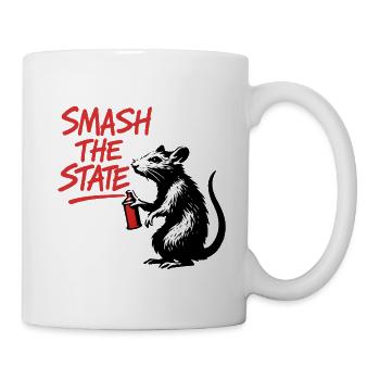 Ratte Sprühdose Street Art Smash the state - Tasse - Weiß - Rechts