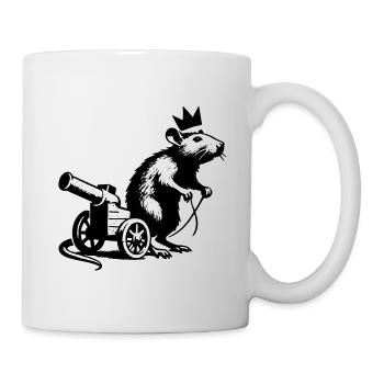 Kaiserratte auf Kanonenwagen | Königsratte - Tasse - Weiß - Rechts