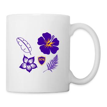 Lila Hibiskusschild 974 - Tasse - Weiß - Rechts