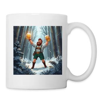 Bierheld im Winterwald - Tasse - Weiß - Rechts