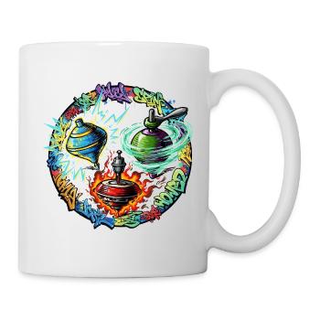 Yoyo Feuer Graffiti Kreis - Tasse - Weiß - Rechts