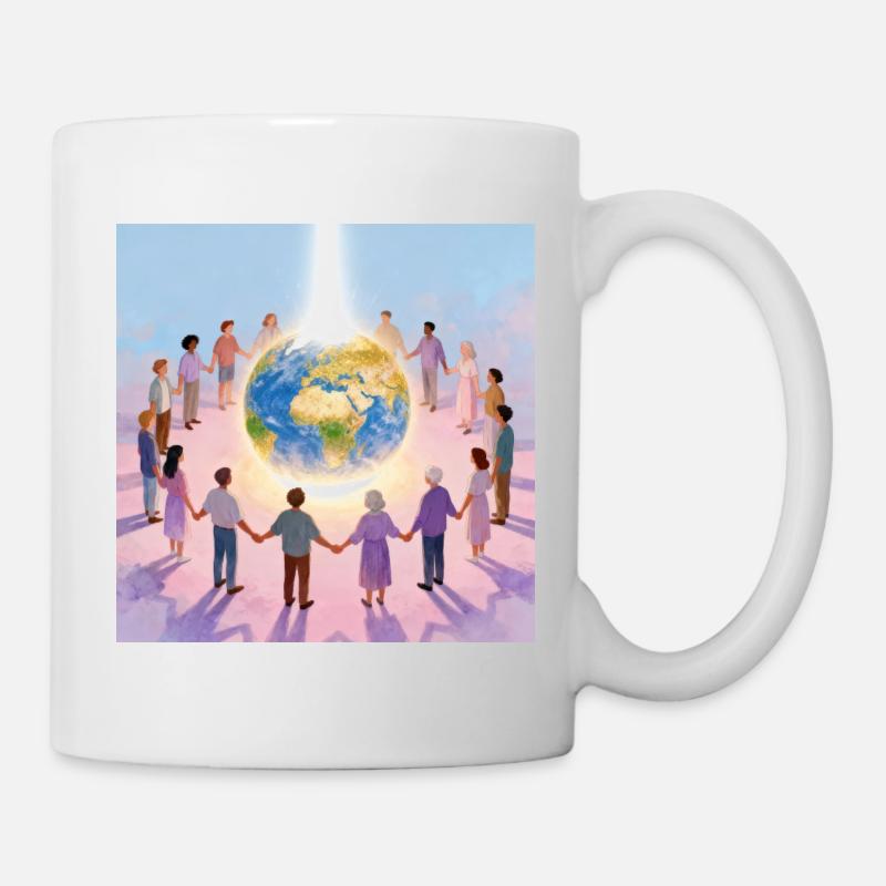 Earth surrounded by community - Mug - white