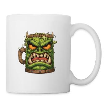 Grimmiger grüner Goblin Becher - Tasse - Weiß - Rechts