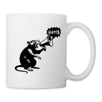 Ratte mit Megafon Lautstarke Botschaft - Tasse - Weiß - Rechts