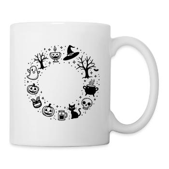 Halloween Symbols Wreath - Mug - white - Right