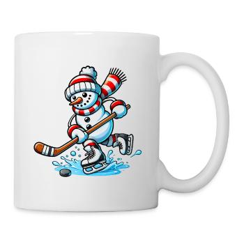 Eishockey Schneemann in Action - Tasse - Weiß - Rechts
