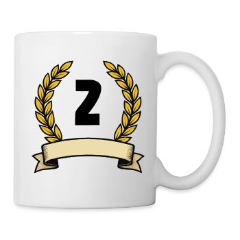 Lorbeerkranz Emblem Banner 2 - Tasse - Weiß - Rechts