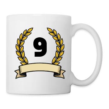 Couronne de laurier doré 9 - Mug blanc - blanc - Droite