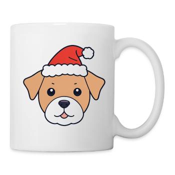 Chien avec chapeau de Père Noël - Mug blanc - blanc - Droite