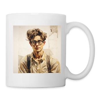 Casual Learner Portrait with Glasses - Mug - white - Right