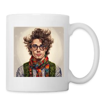 Portrait foulard coloré - Mug blanc - blanc - Droite