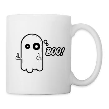 Frecher Geist – Boo! Lustiges Halloween Design - Tasse - Weiß - Rechts