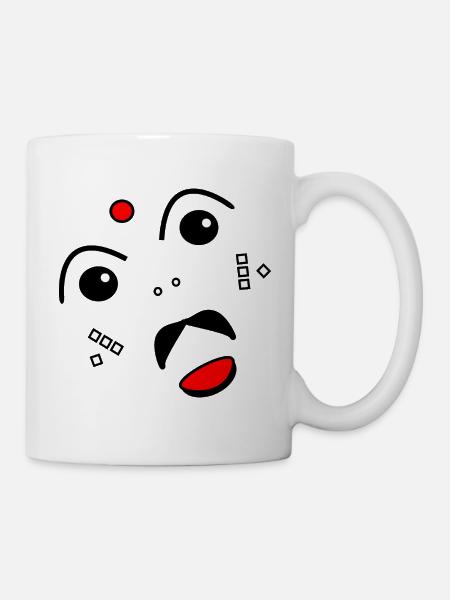 Face stilisiert - Tasse - Weiß