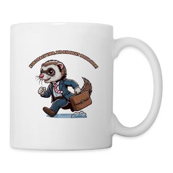 Ferret fleeing from work, closing time - Mug - white - Right