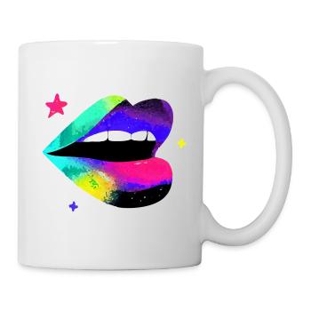 Prismatische Regenbogenlippen Pop Art - Tasse - Weiß - Rechts
